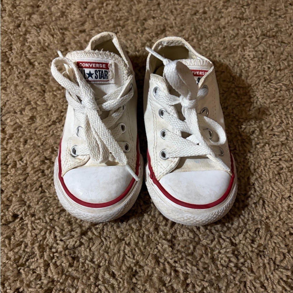 Converse Kids White and Red Sneakers